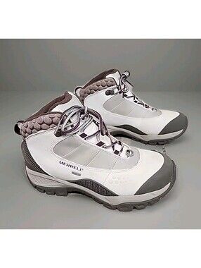 Merrell Arctic Fox 6 Women's Sz 7 Waterproof Silver Birch Hiking Boots Primaloft